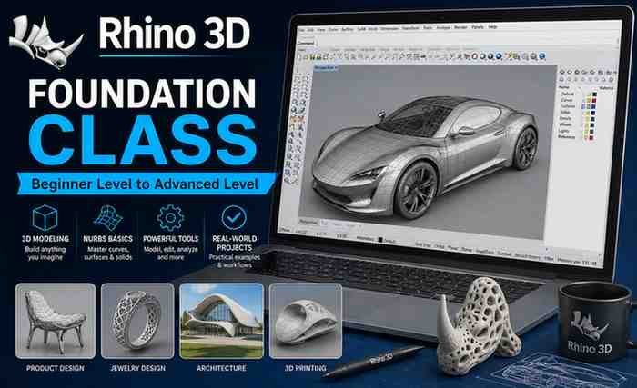 Rhino 3D FOUNDATION CLASS: Beginner Level to Advanced Level