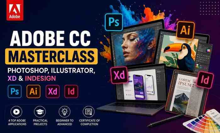 Adobe CC Masterclass: Photoshop, Illustrator, XD & InDesign